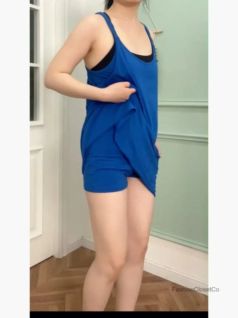 Sleeveless Athletic Mini Dress with Built-in Shorts Pockets - Picture 6 of 7